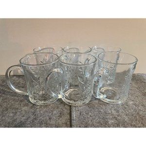 Vintage Clear Pasari Rose embossed Mugs